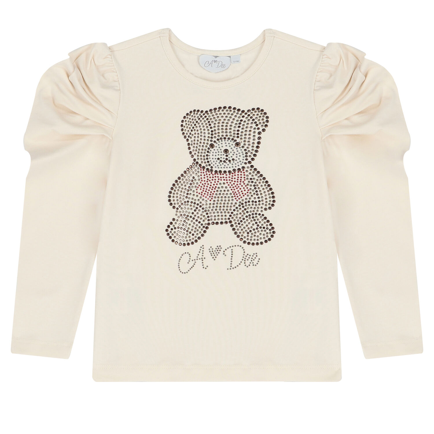 Girls Ivory & Red Teddy Skirt Set, 1, hi-res