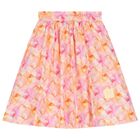 Girls Pink & Orange Logo Skirt, 2, hi-res