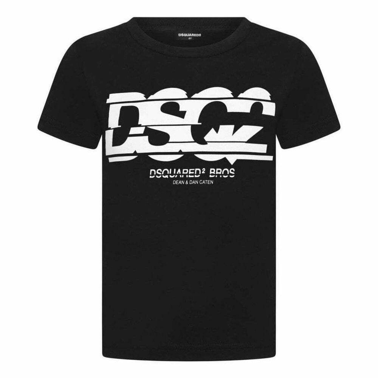 Boys Black Logo Top, 1, hi-res