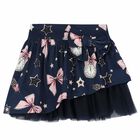 Girls White & Navy Skirt Set, 1, hi-res