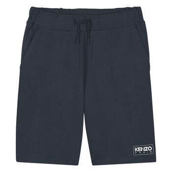 Boys Navy Blue Logo Shorts