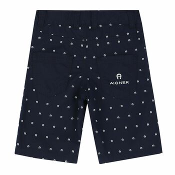 Boys Navy Logo Shorts