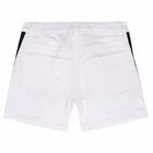 Girls White Logo Shorts, 1, hi-res