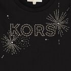 Girls Black Logo Long Sleeve Top, 1, hi-res