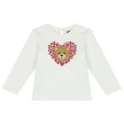 Younger Girls Ivory Teddy Bear & Hearts Skirt Set, 1, hi-res