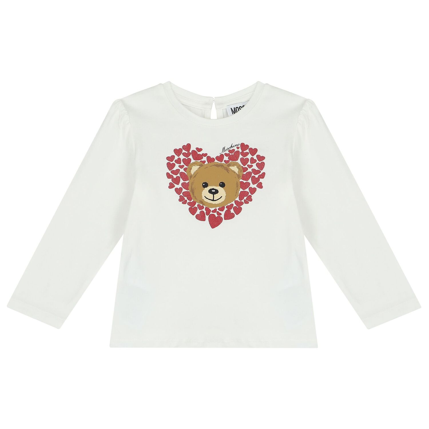 Younger Girls Ivory Teddy Bear & Hearts Skirt Set, 1, hi-res