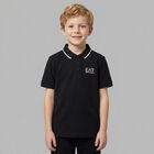 Boys Black Logo Polo Shirt , 2, hi-res