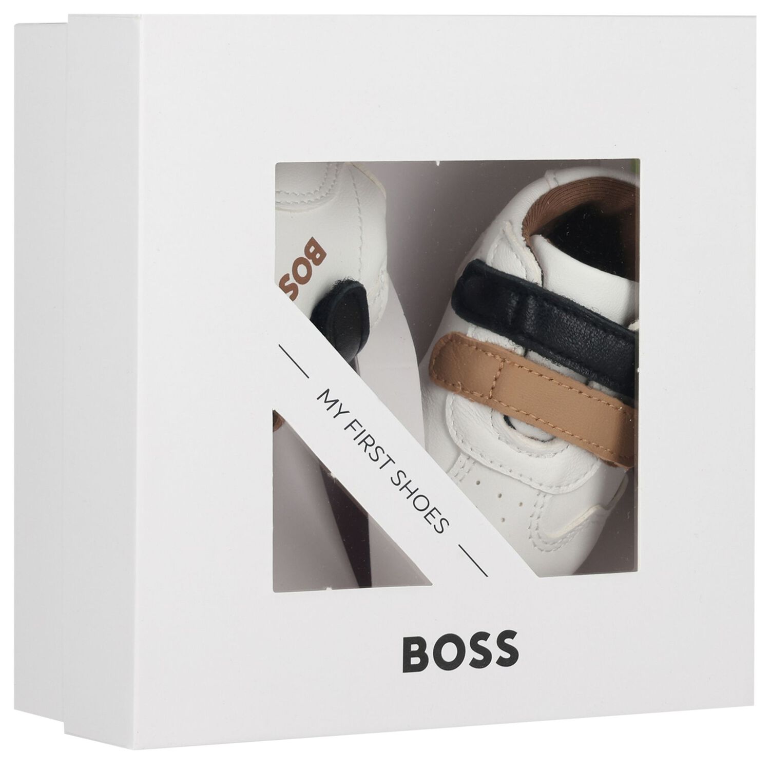 Baby Boys White Logo Pre Walker Shoes, 1, hi-res