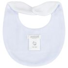 Baby Boys White & Blue Rabbit Bib, 1, hi-res