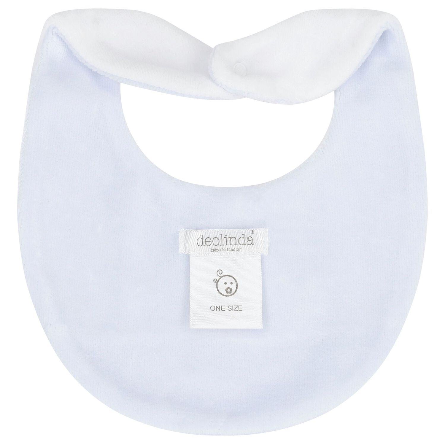 Baby Boys White & Blue Rabbit Bib, 1, hi-res