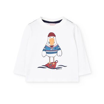 Boboli Boys Ivory Long Sleeve Top, 1 Boys Ivory Long Sleeve Top