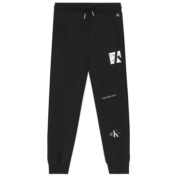 Boys Black Logo Joggers