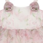 Girls Pink Foral Flared Dress, 1, hi-res
