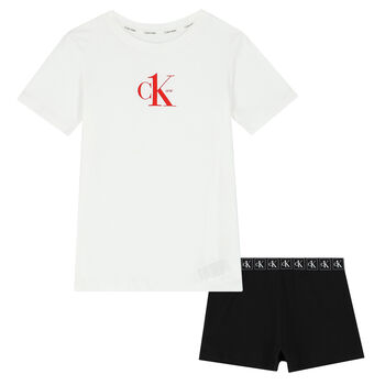 White & Black Logo Pyjamas