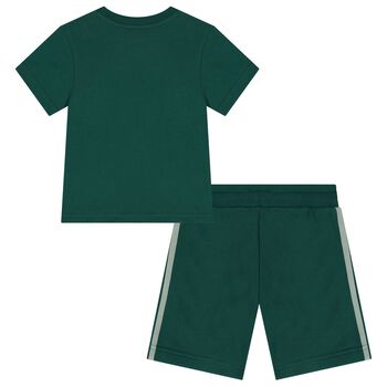 Boys Green Logo Shorts Set