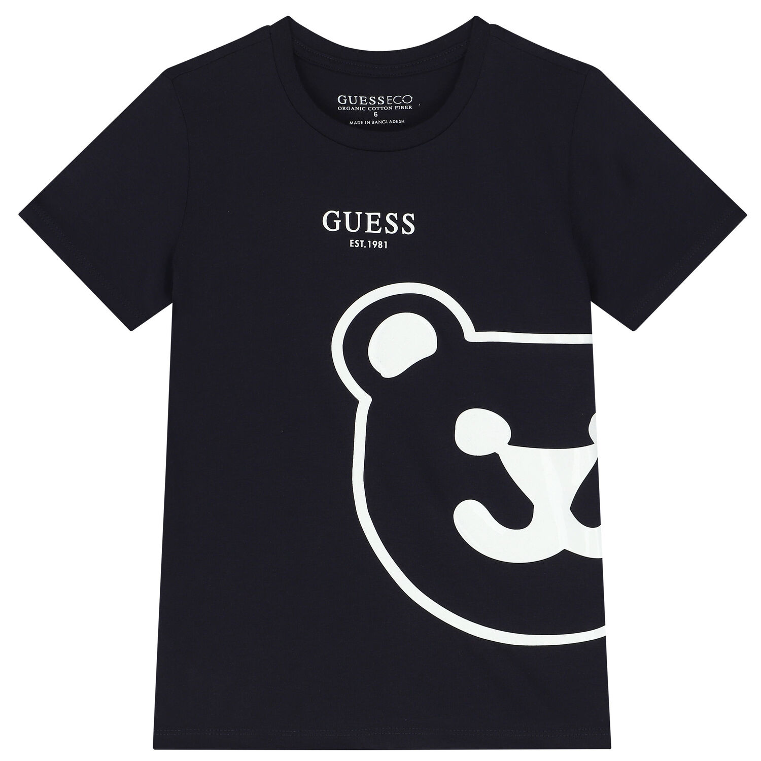 Boys Navy Blue Teddy Bear Logo T-Shirt, 1, hi-res