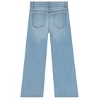 Girls Blue Logo Denim Pants, 1, hi-res
