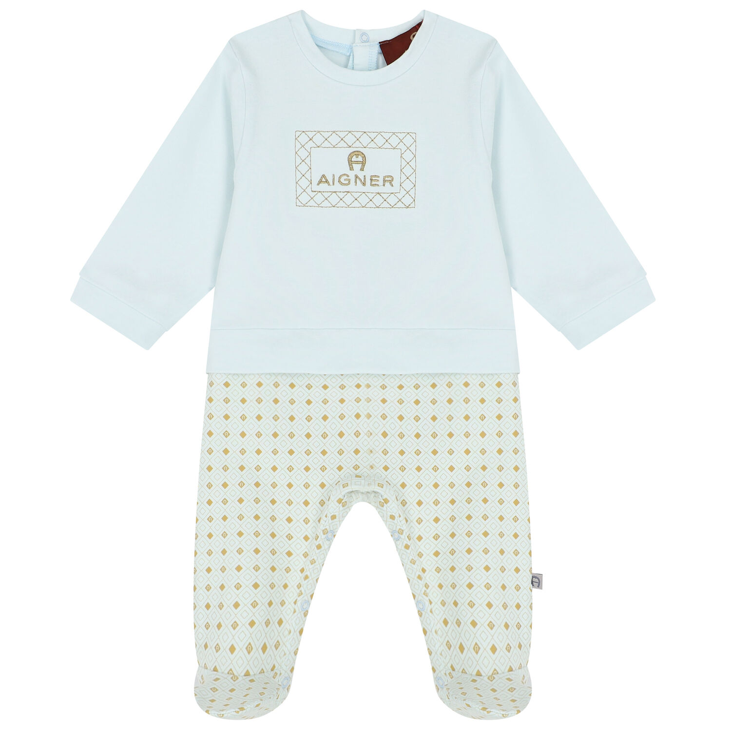 Blue & Gold Logo Babygrow, 2, hi-res