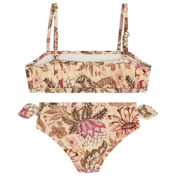 Girls Pink Floral Bikini