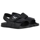 Black Logo Sandals, 1, hi-res