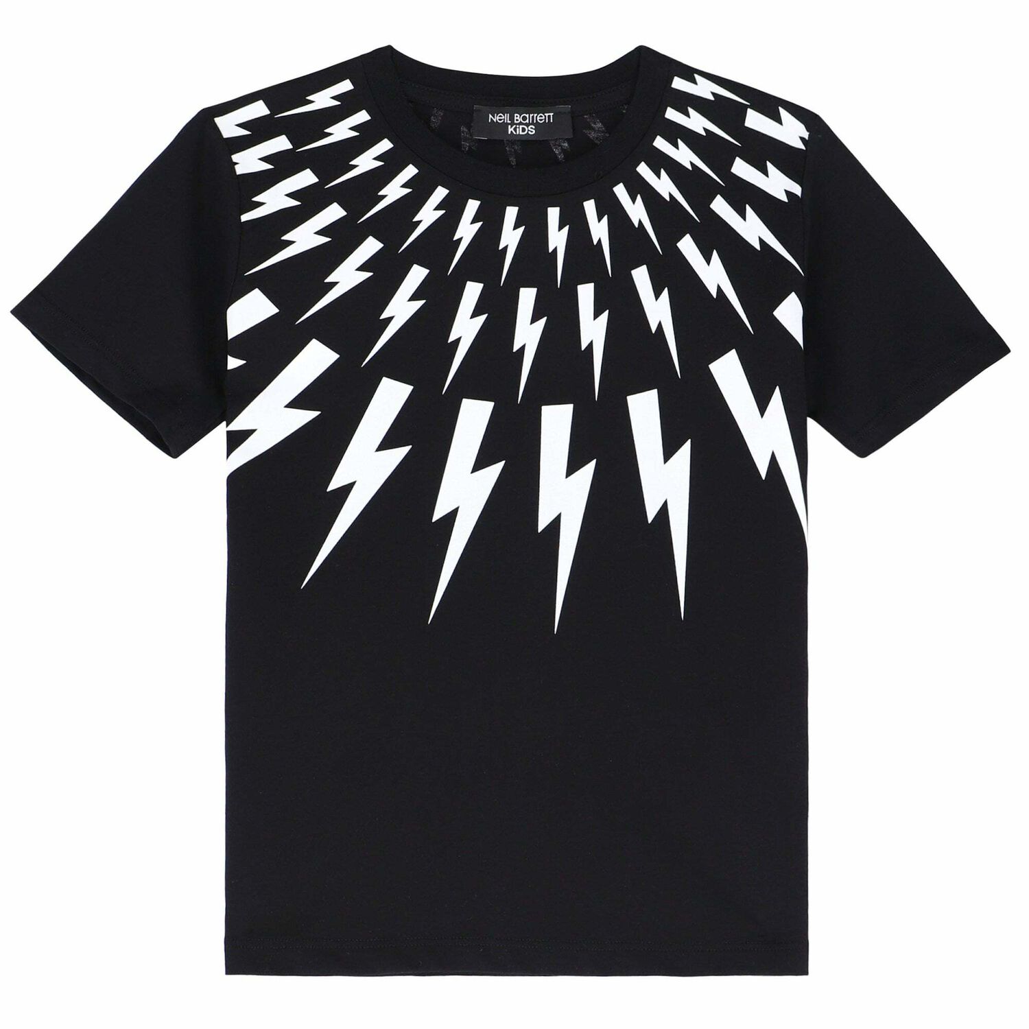 Boys Black Fair-isle Thunderbolt Jersey T-shirt, 2, hi-res