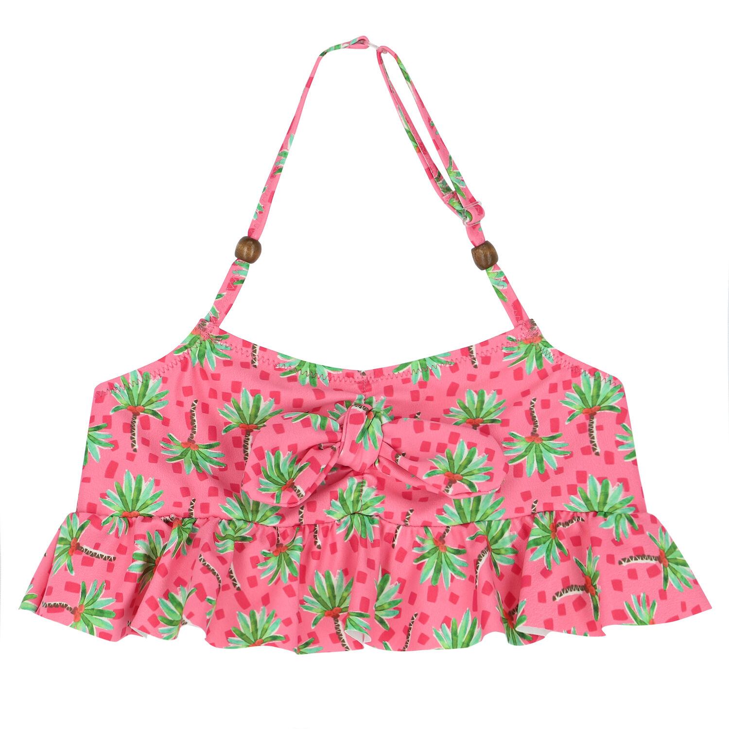 Girls Pink Palm Tree Bikini, 1, hi-res