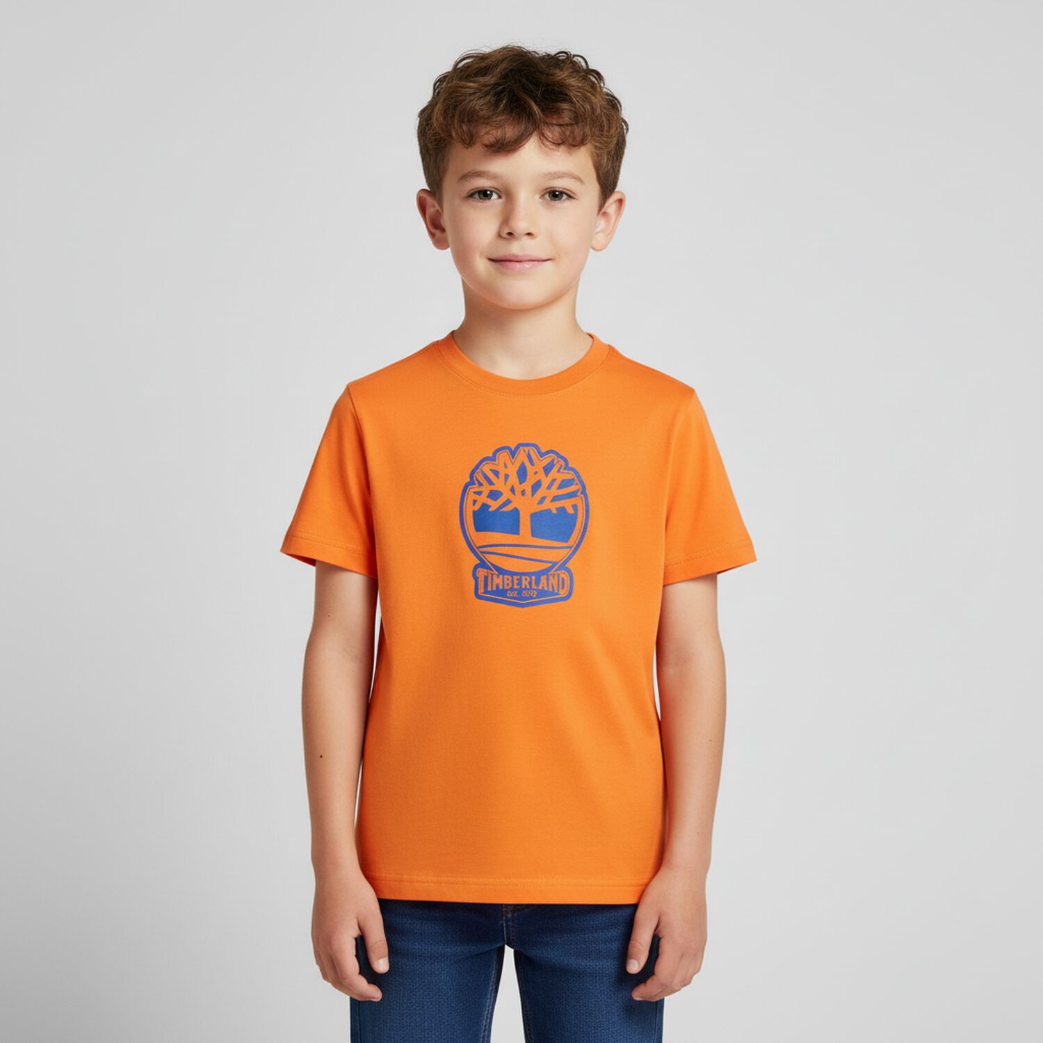 Boys Orange Logo T-Shirt, 3, hi-res