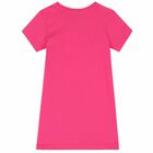 Girls Pink & Gold Logo Dress, 2, hi-res