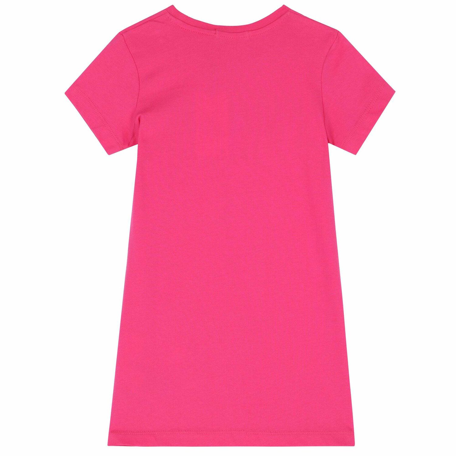 Girls Pink & Gold Logo Dress, 2, hi-res