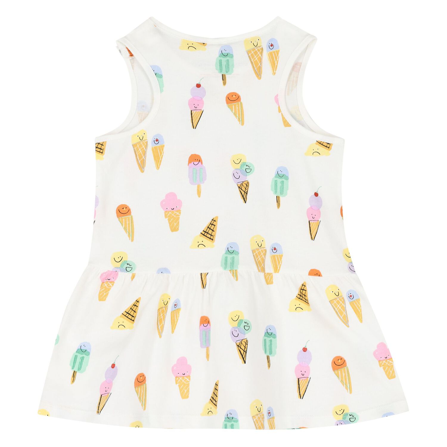 Younger Girls Ivory Cotton Ice Cream Dress, 1, hi-res image number null