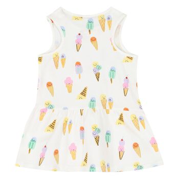 Younger Girls Ivory Cotton Ice Cream Dress