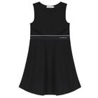 Girls Black Logo Dress, 1, hi-res