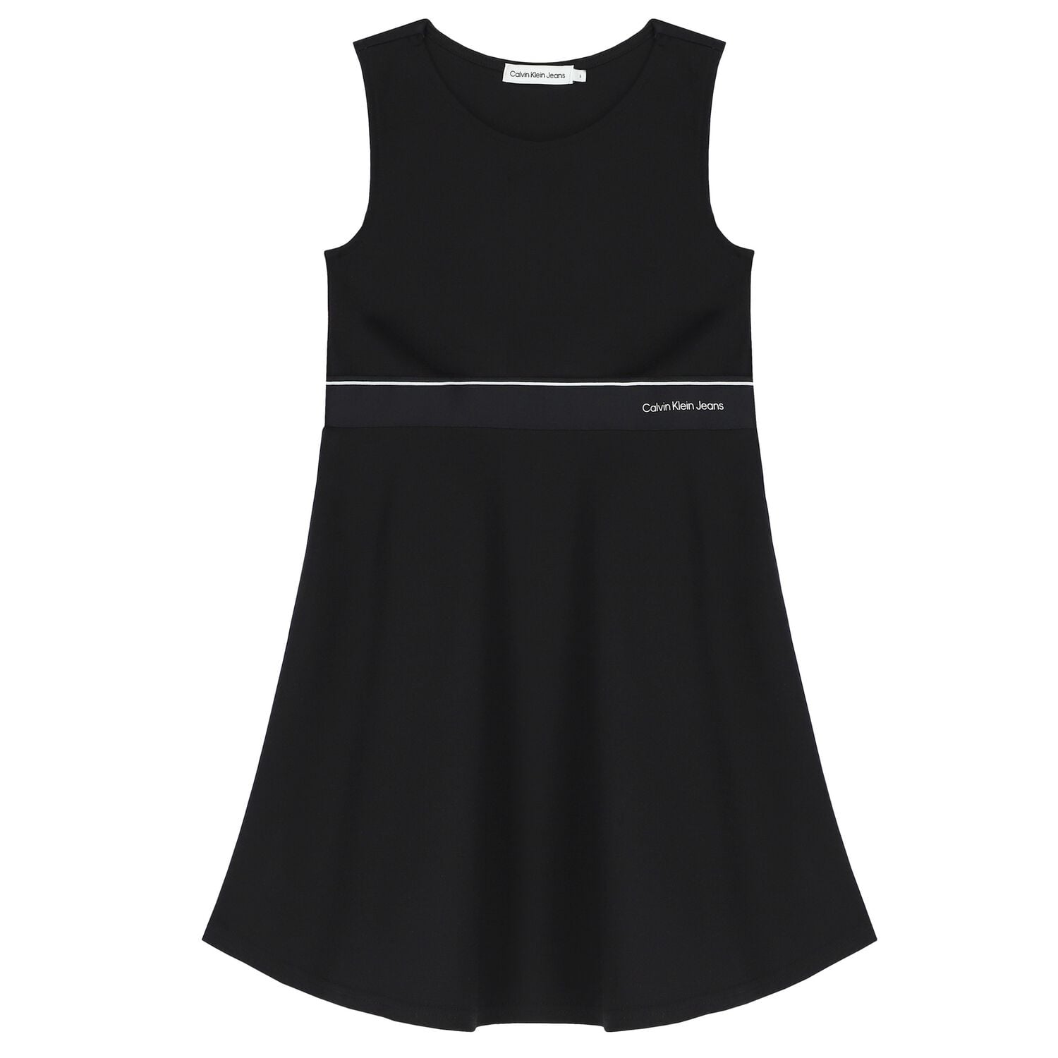 Girls Black Logo Dress, 1, hi-res
