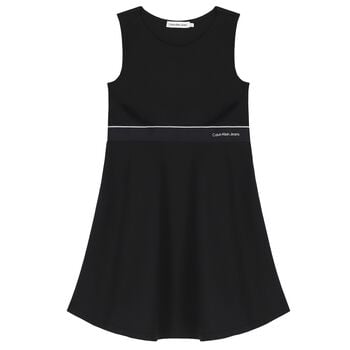 Girls Black Logo Dress