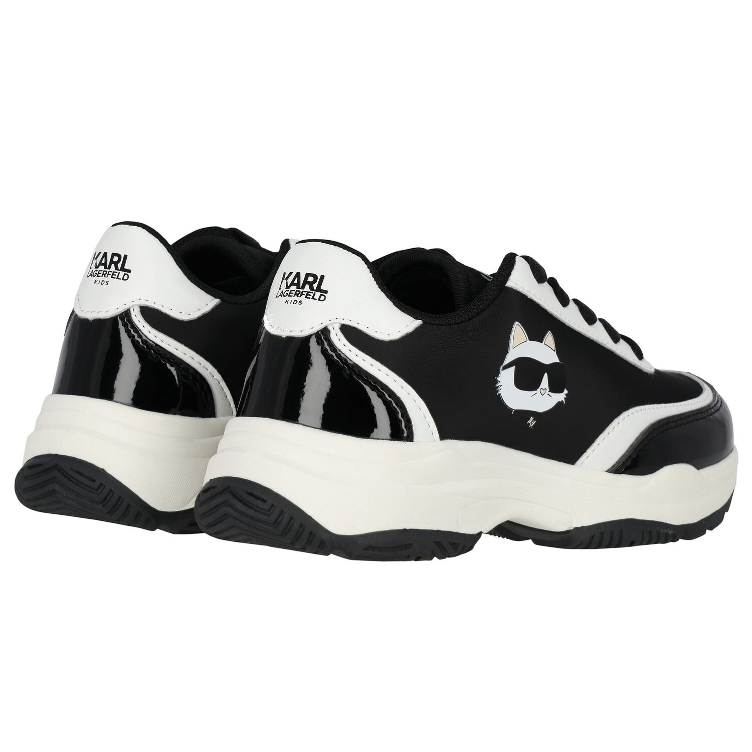 Girls Black Choupette Trainers, 1, hi-res