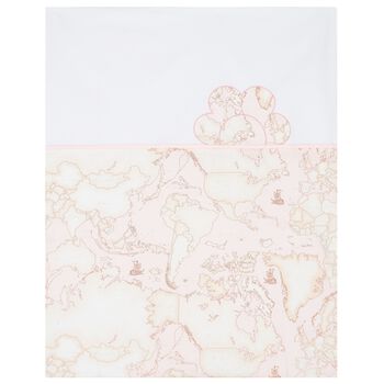 Baby Girls White & Pink Geo Map Blanket