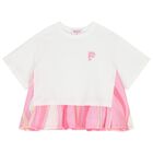 Girls White Pesci Logo T-Shirt, 1, hi-res