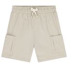 Boys Ivory & Beige Shorts Set, 1, hi-res