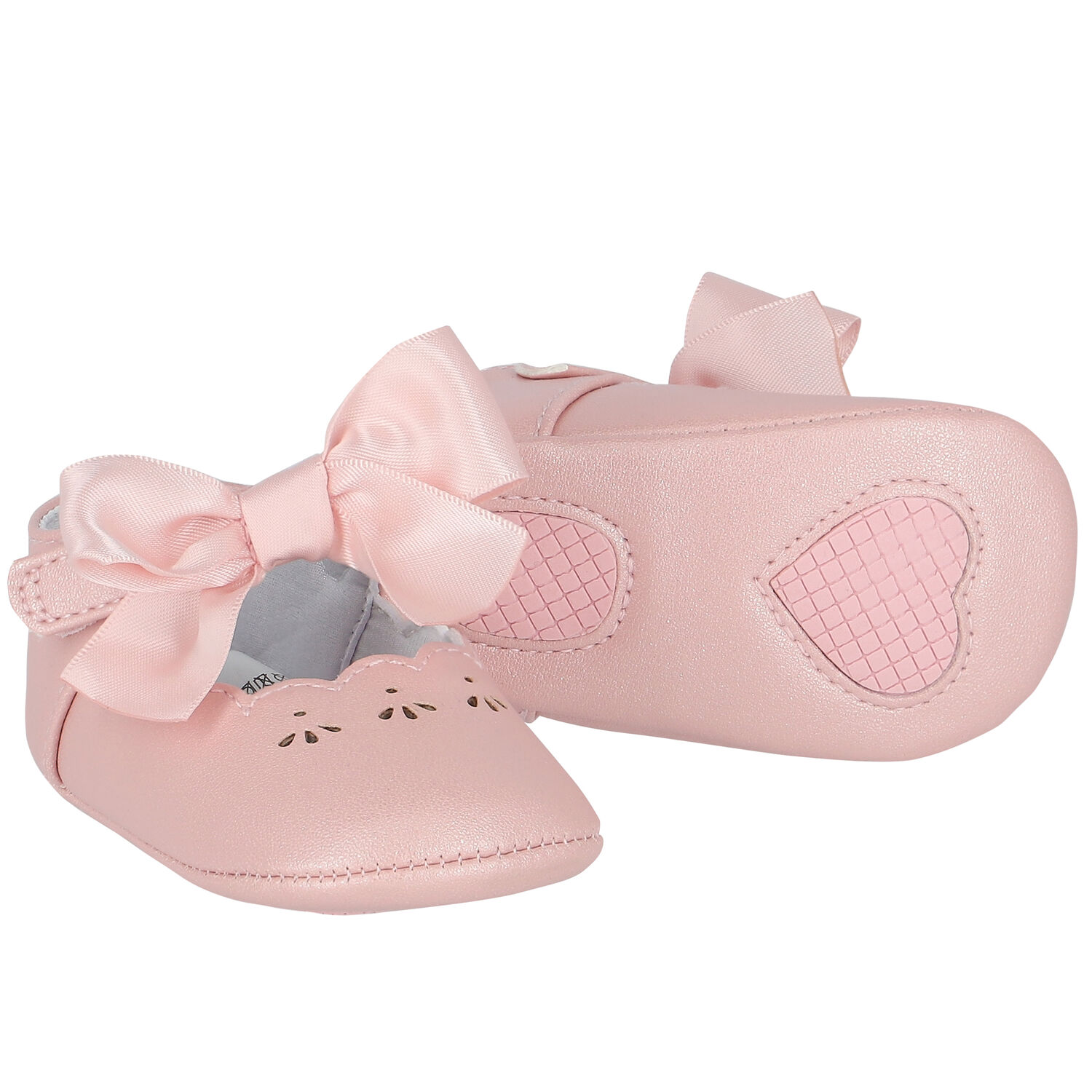 Baby Girls Pink Bow Pre Walker Shoes, 2, hi-res