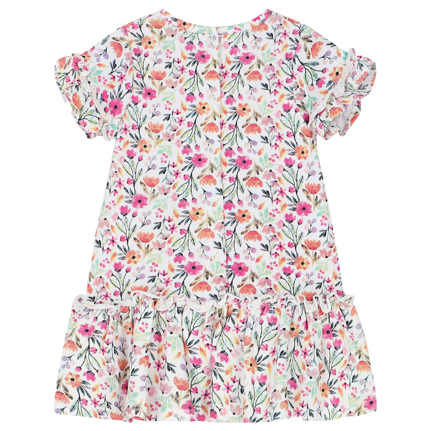 Baby Girls White Floral Dress, 1, hi-res image number null