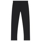 Girls Black Teddy Bear Logo Leggings, 1, hi-res