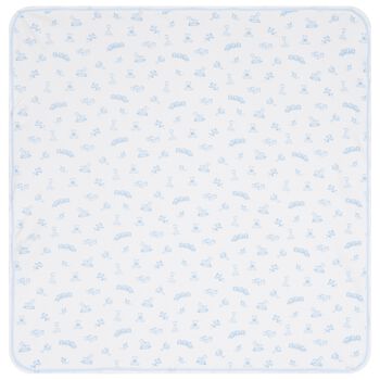 Baby Boys White & Blue Boys Vintage Toy Treasures Blanket