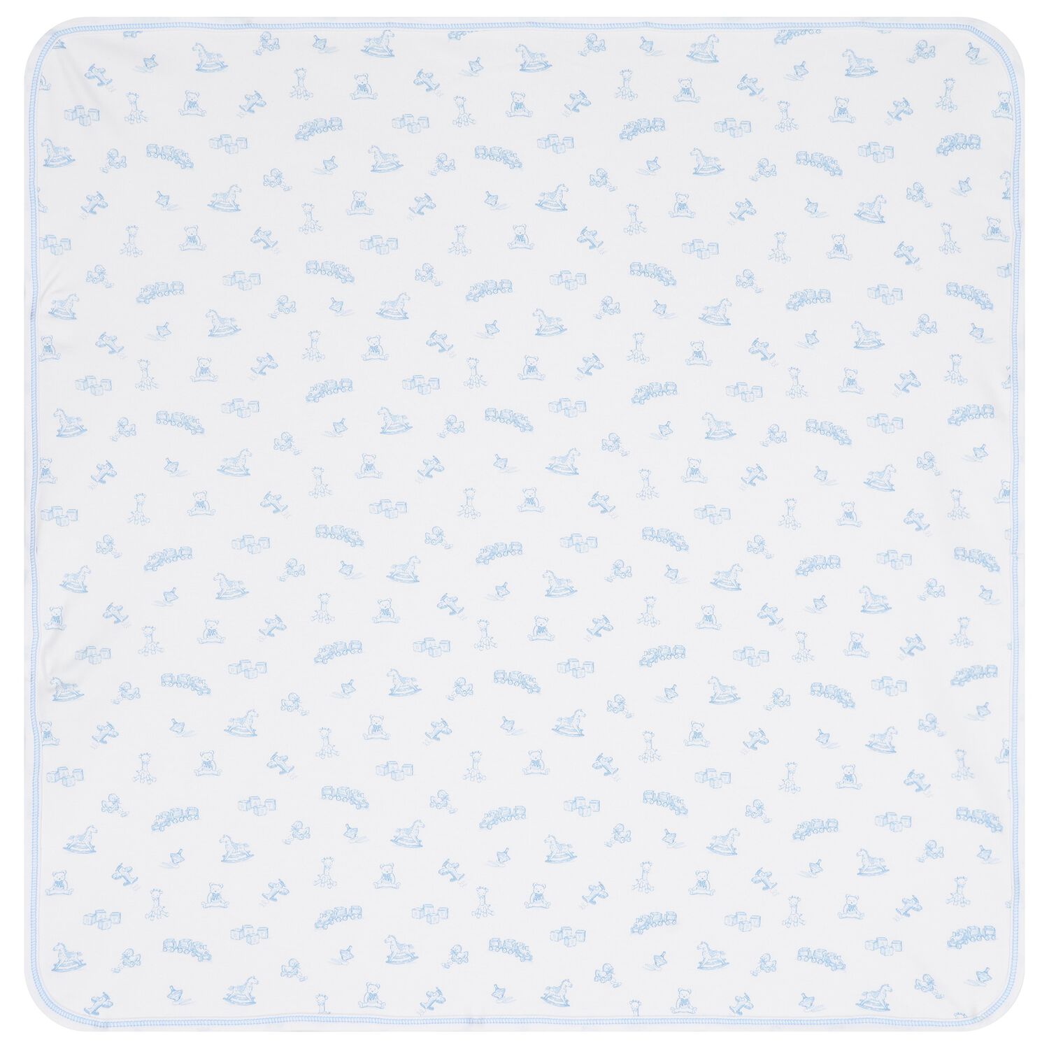 Baby Boys White & Blue Boys Vintage Toy Treasures Blanket, 1, hi-res image number null