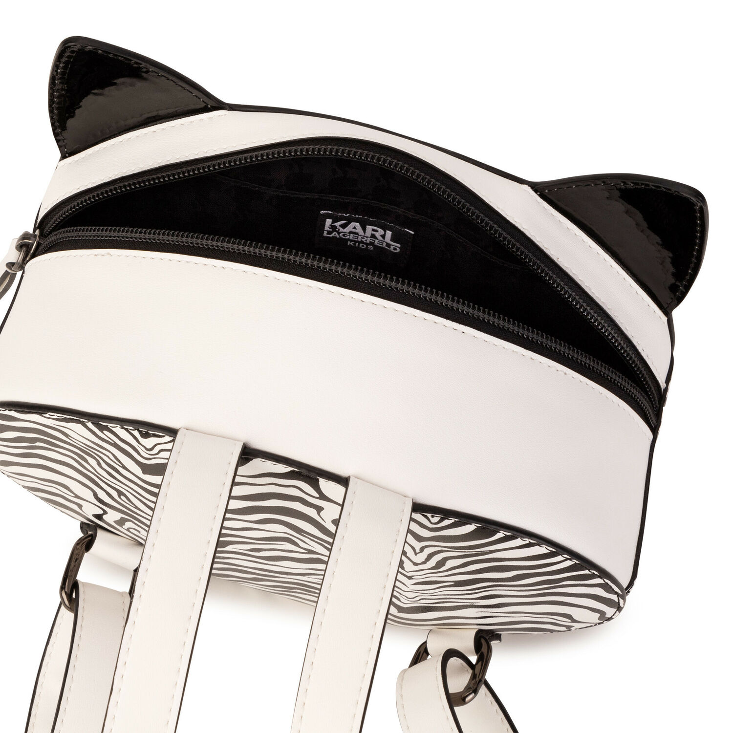 Girls White Choupette Backpack, 1, hi-res