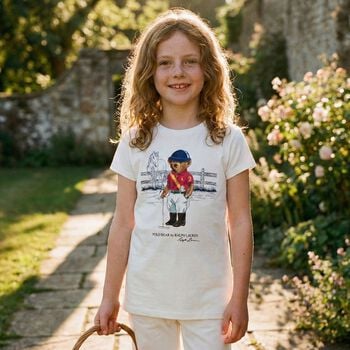 Girls White Polo Bear T-Shirt 