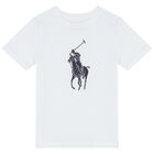 Boys White & Navy Logo Pyjamas, 1, hi-res