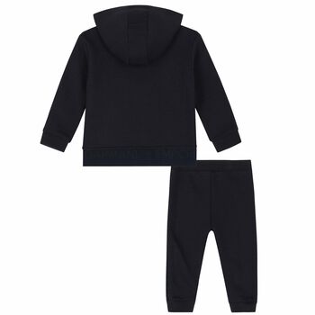 Younger Boys Navy Logo Tracksuit