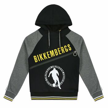 Boys Black & Grey Hooded Top