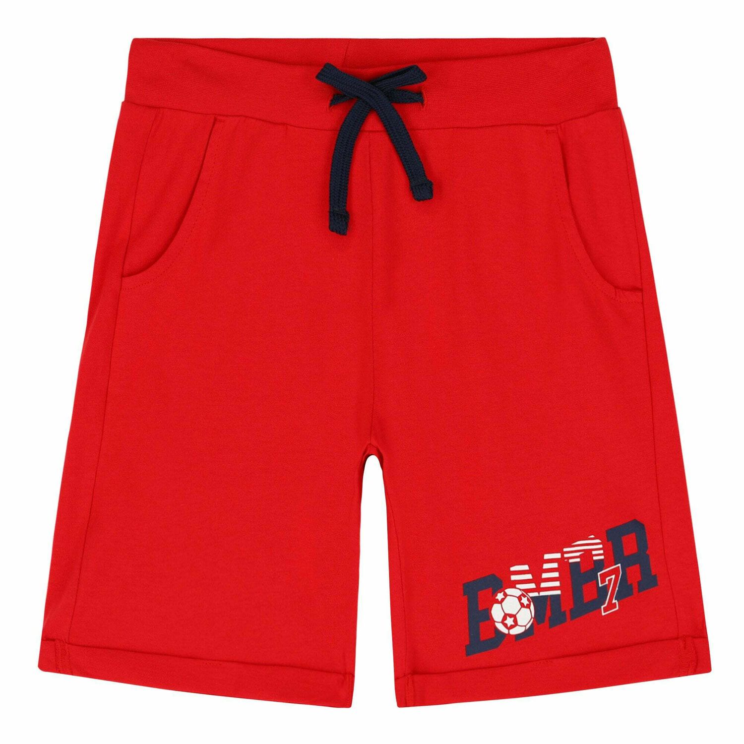 Boys Red Jersey Shorts, 1, hi-res