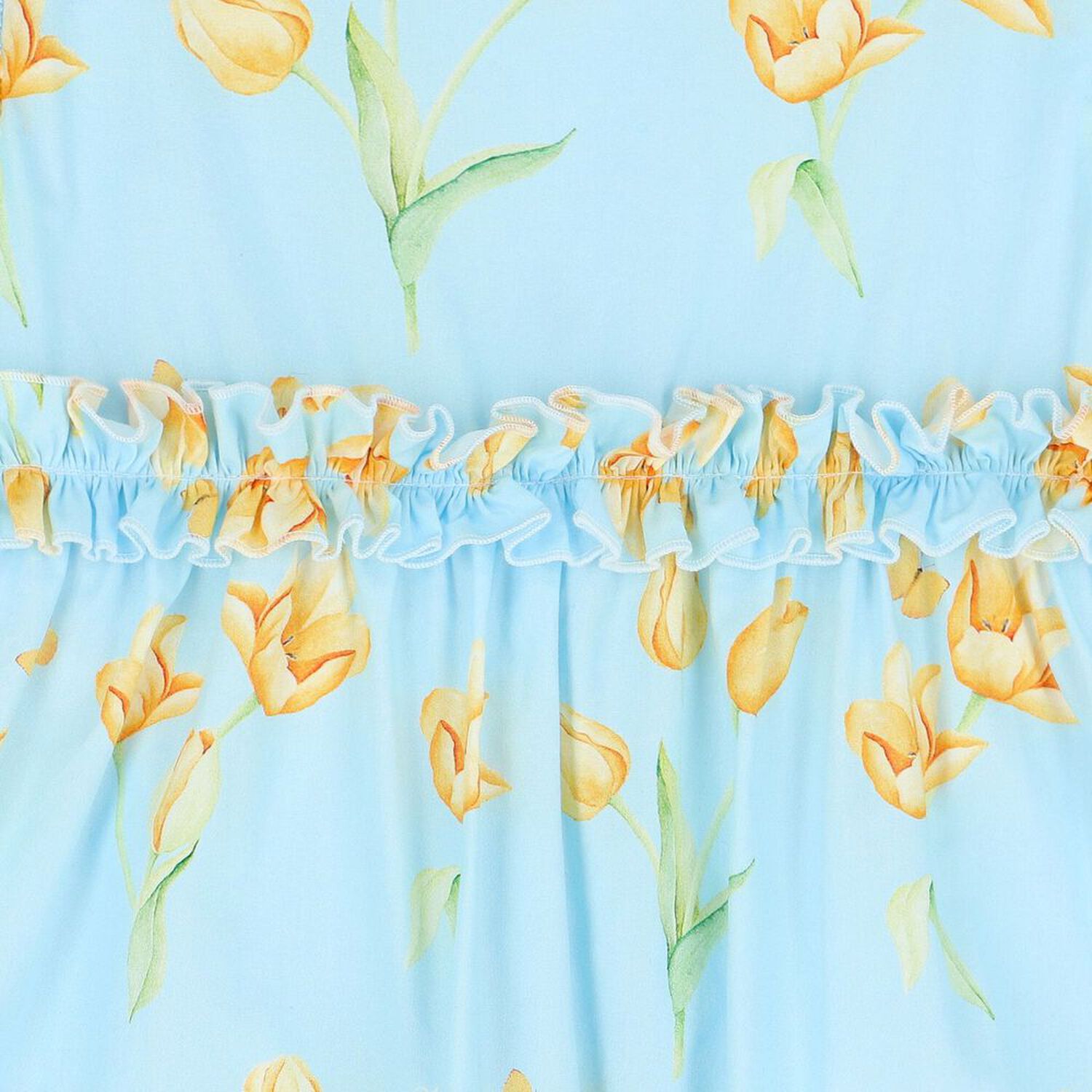 Girls Blue & Yellow Floral Dress, 1, hi-res image number null